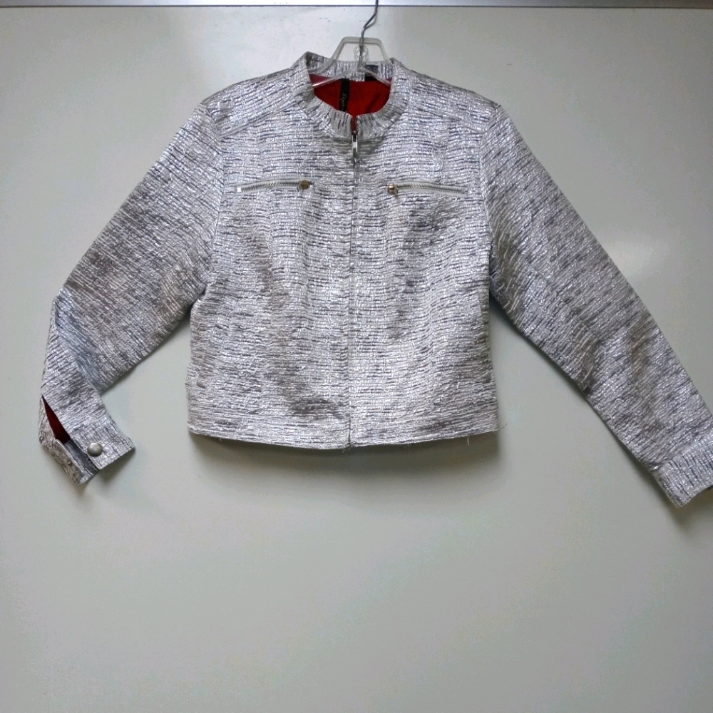 Skies The Limit Metallic Silver Jacket M